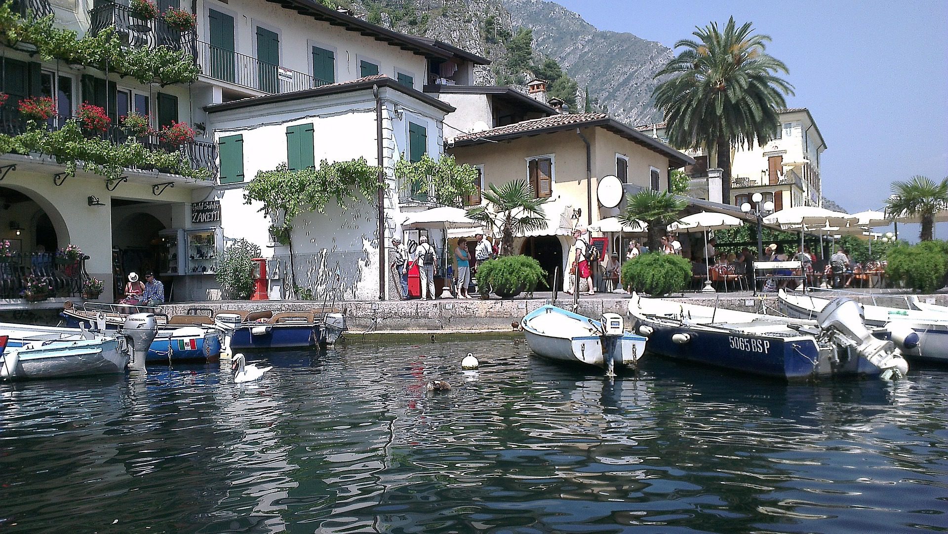 a small harbour with boats